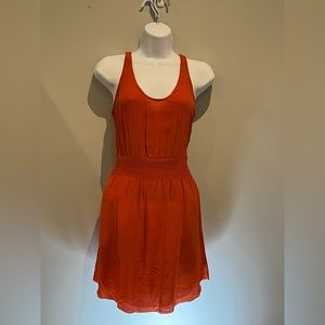 Babaton silk mini dress in burnt orange